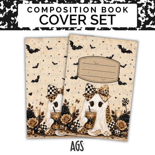 COMPOSITION NOTEBOOK COVER SET - 034 Coffee & Coffee Ghostie