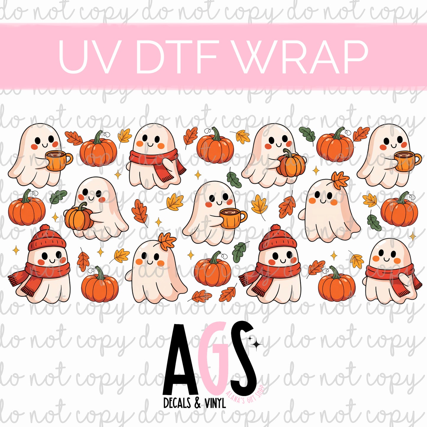 UV DTF WRAP 146 Pumpkin Spice Ghosties
