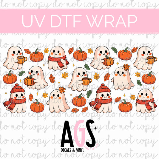 UV DTF WRAP 146 Pumpkin Spice Ghosties