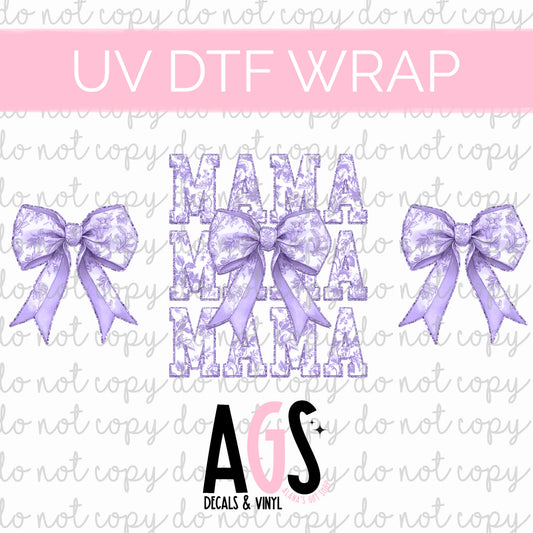 UV DTF WRAP 114 Purple Mama Bows