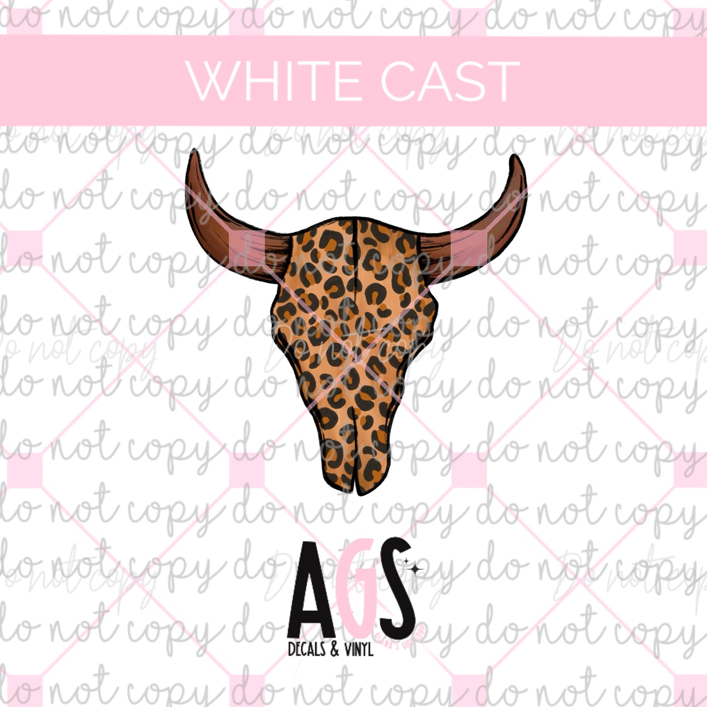 WC-540 Leopard Cow Skull