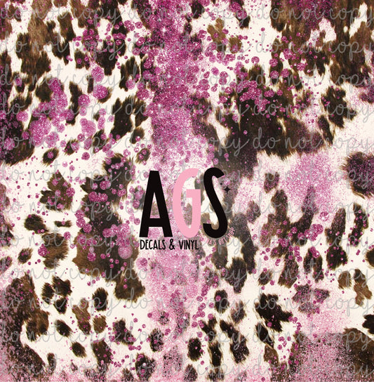 1646 Brown & Pink Cow Print