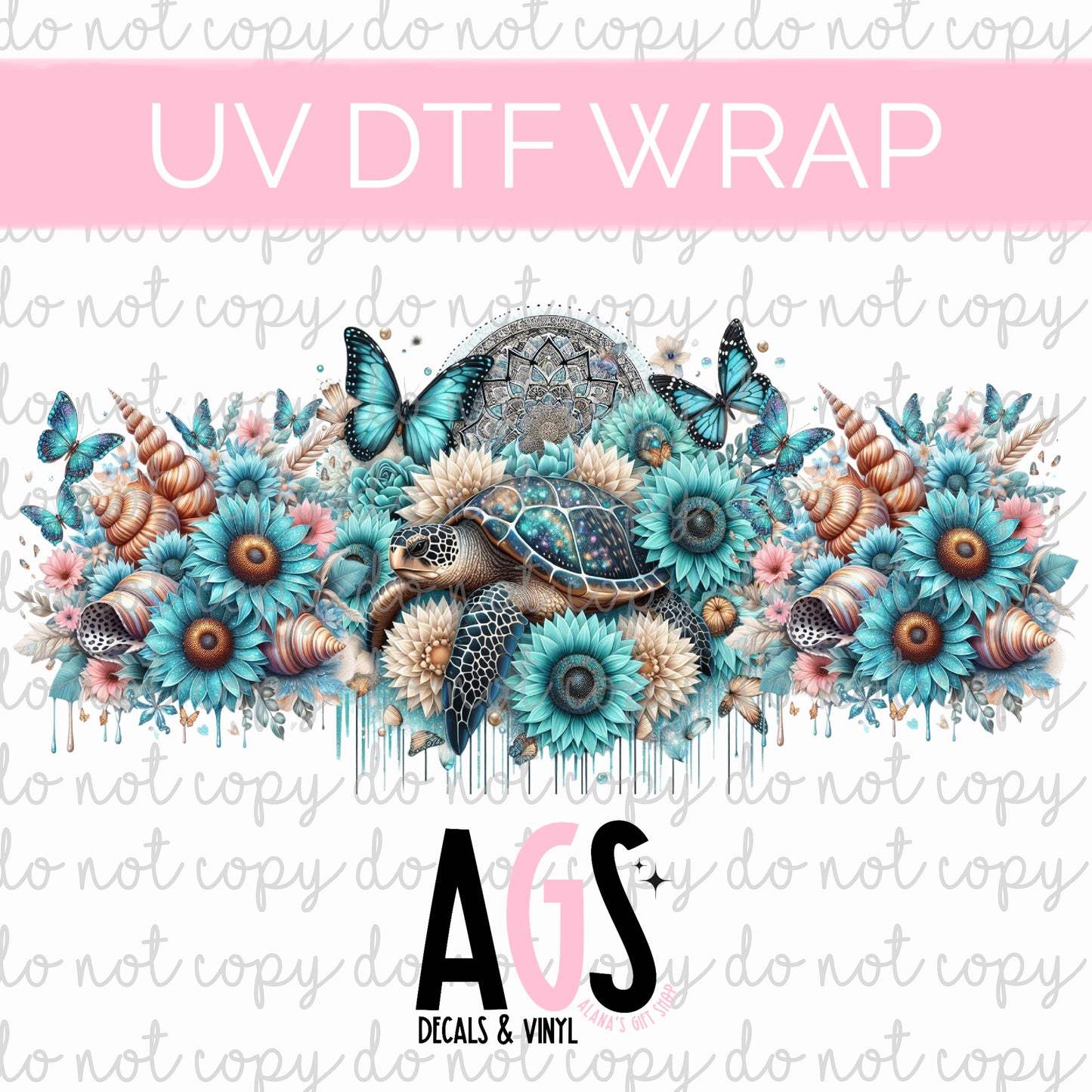 UV DTF WRAP 122 Sea Turtle