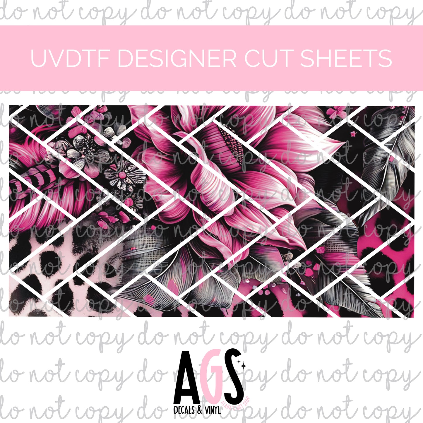 UV DTF DESIGNER CUT SHEETS 05 Neon Spirit Herringbone