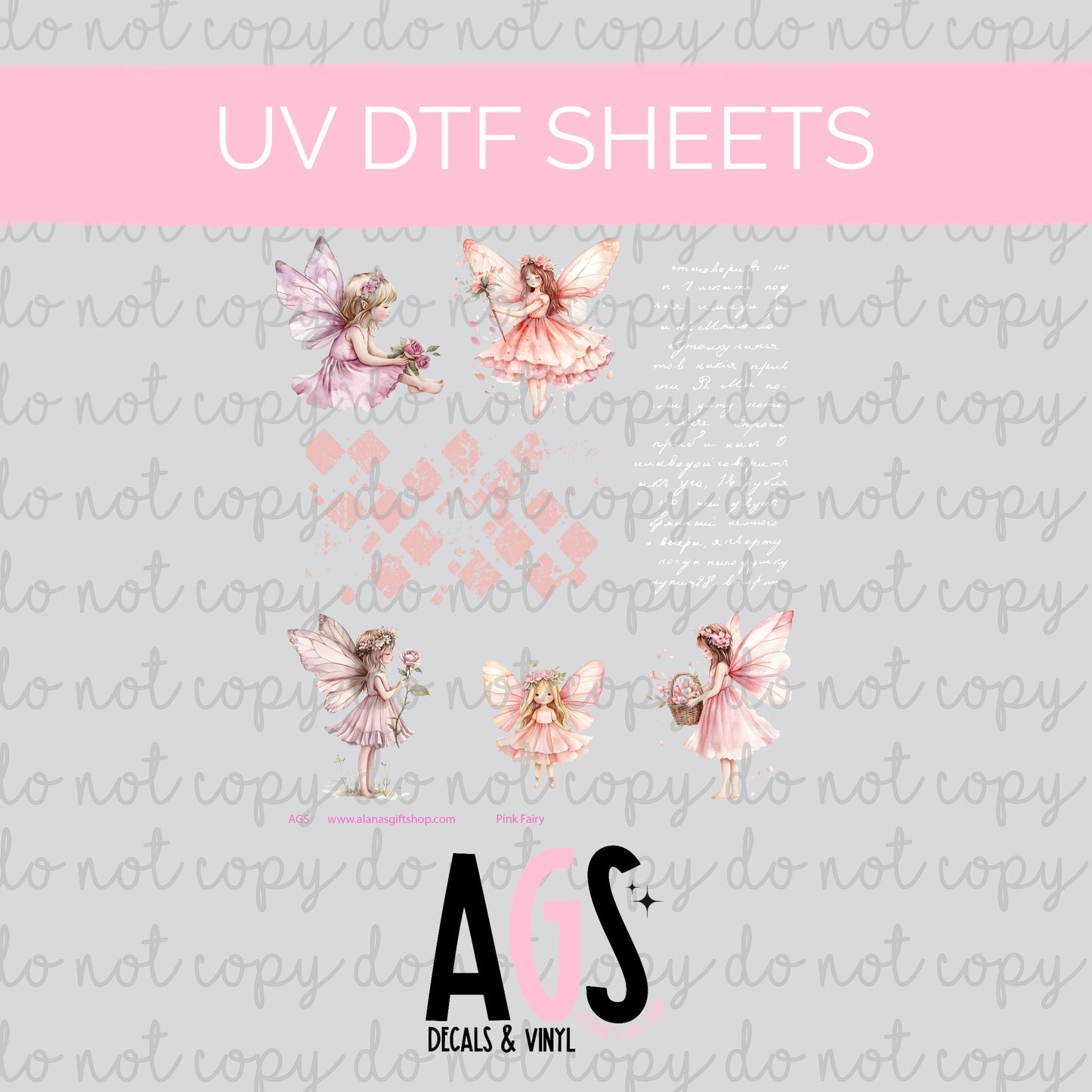 UV DTF SHEET 071 Pink Fairy