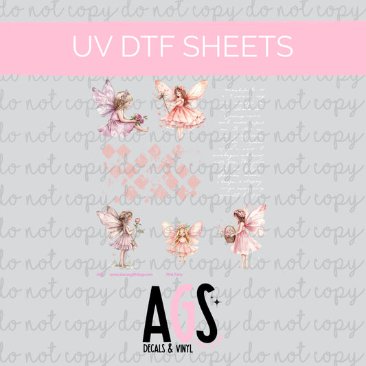 UV DTF SHEET 071 Pink Fairy