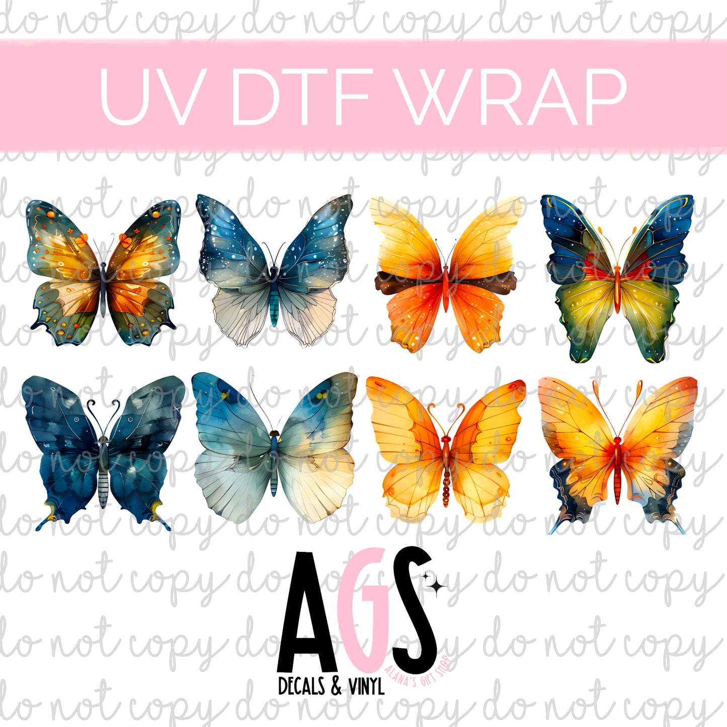 UV DTF WRAP-069 Beautiful Butterflies