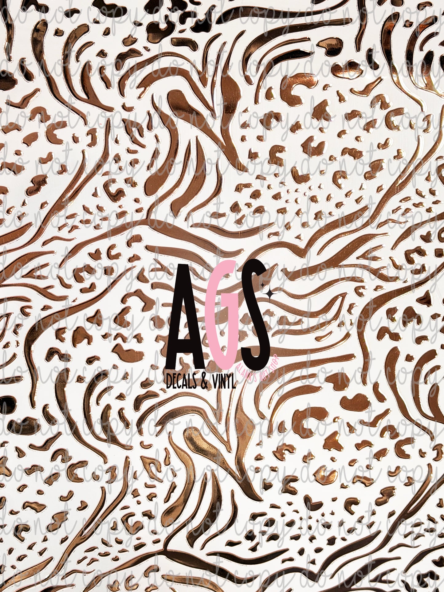 METALLIC UV DTF SHEET 027 Wild Animal Print - Rose Gold