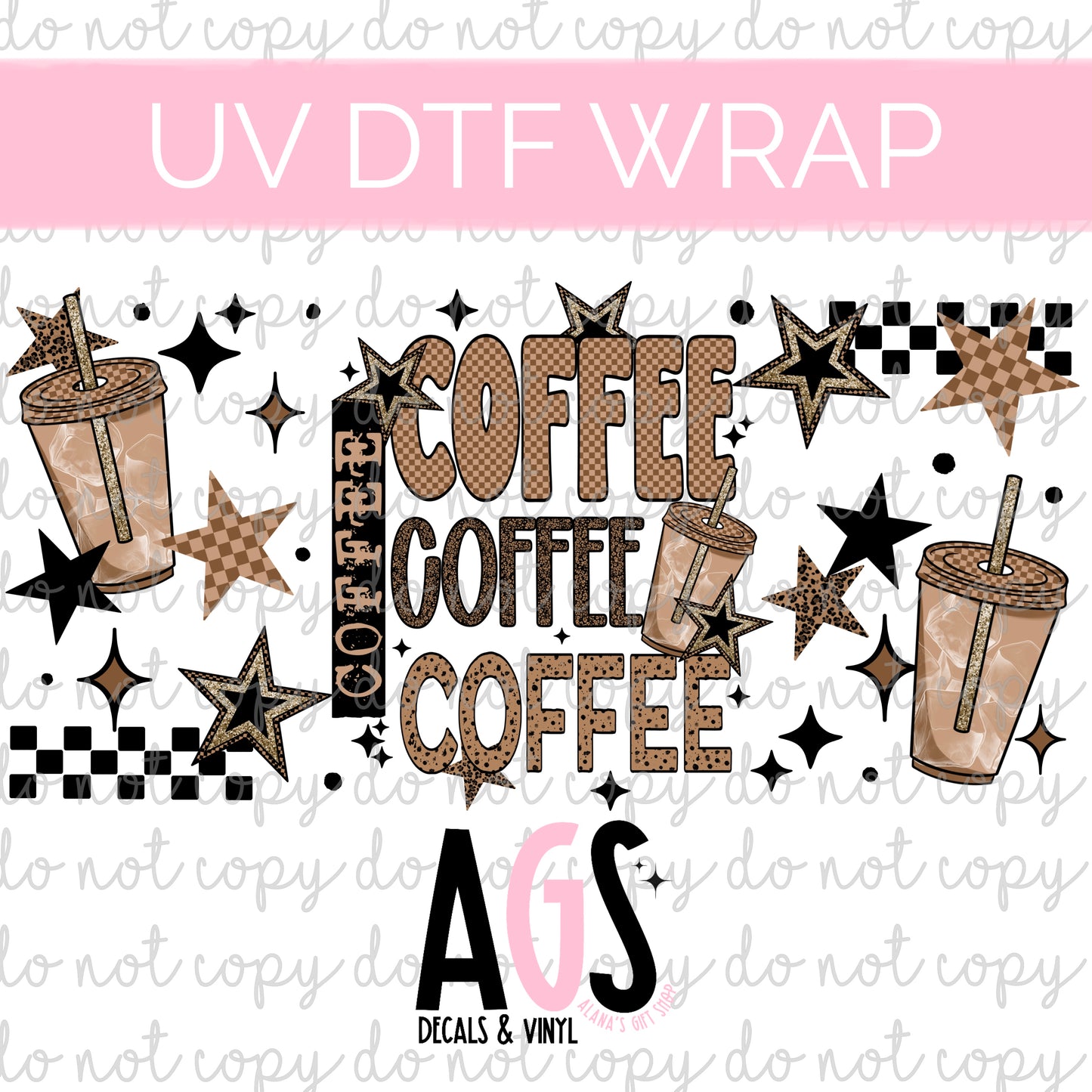 UV DTF WRAP 007 Iced Coffee