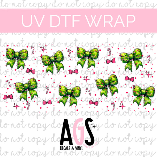 UV DTF WRAP 096 Green Man Bow