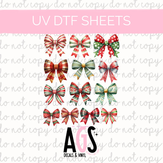 UV DTF SHEET 096 Christmas Bows