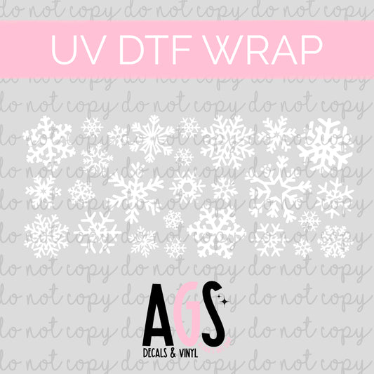 UV DTF WRAP-054 White Snowflakes