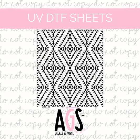 UV DTF SHEET 083 Aztec Diamonds