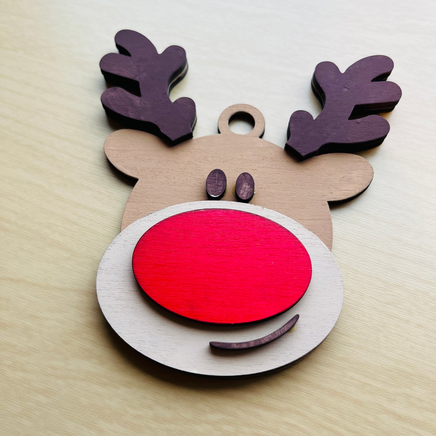 Blank 3D Reindeer Face Christmas Ornaments