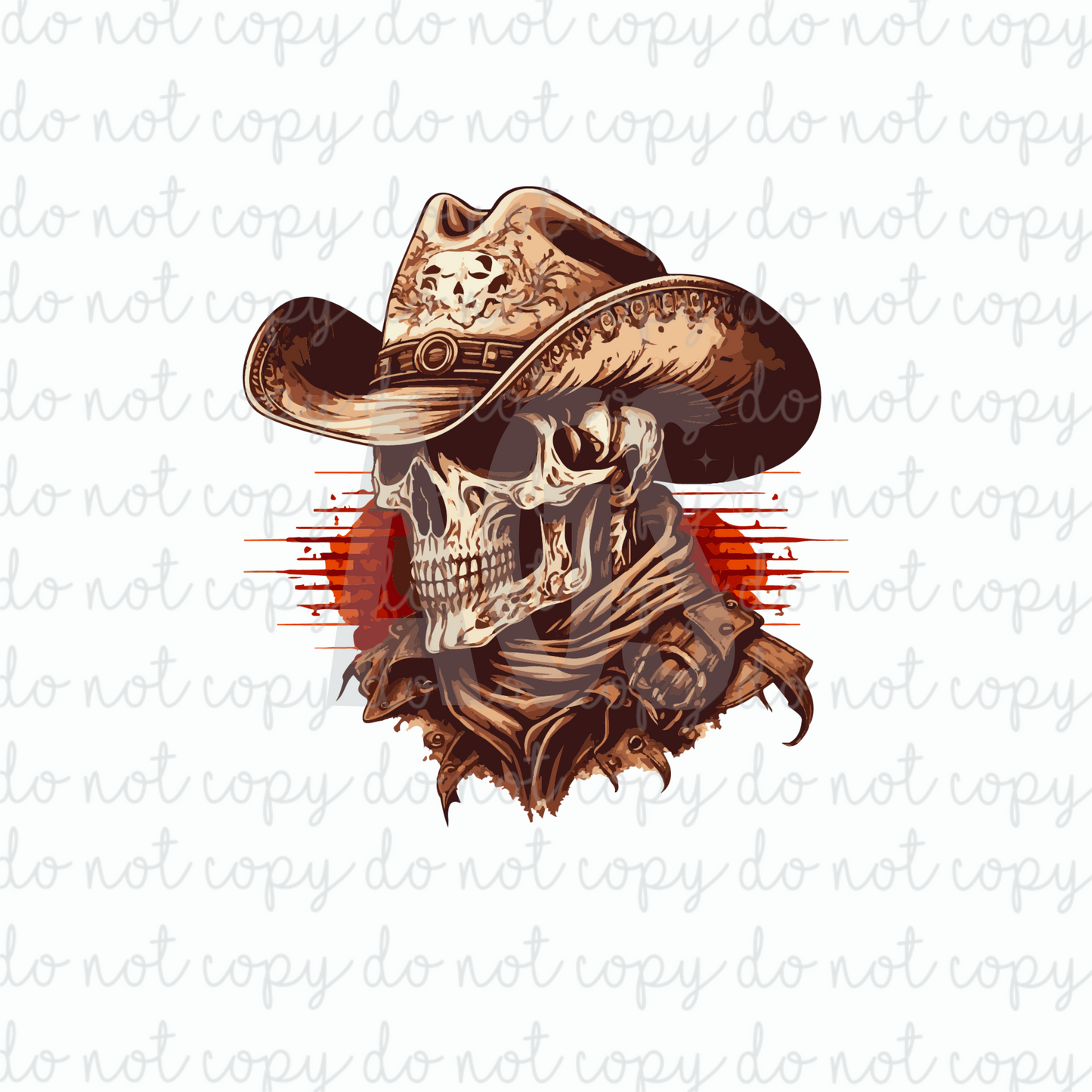 DECAL 080 Skull Cowboy