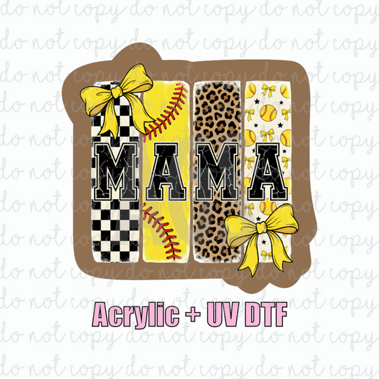 ACRYLIC + UVDTF 01 Mama Softball