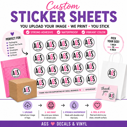 CUSTOM STICKER SHEETS - You upload your image to be printed