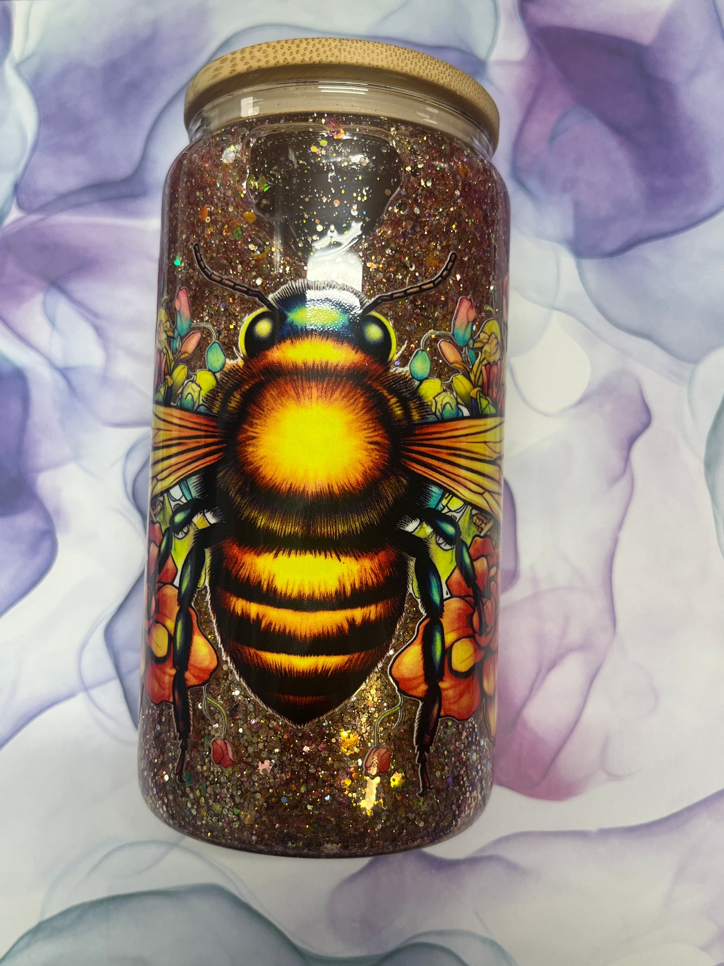 Glass Can- Goldy Bee  -DO NOT ORDER WITH VINYL-