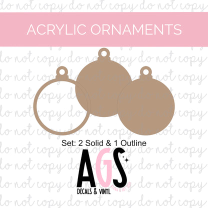 Acrylic Ornament 1 Classic Round