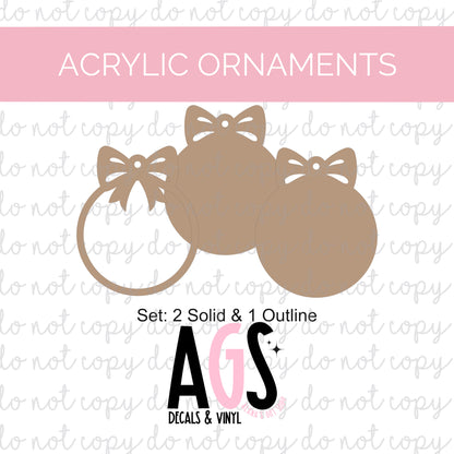 Acrylic Ornament 2 Big Bow