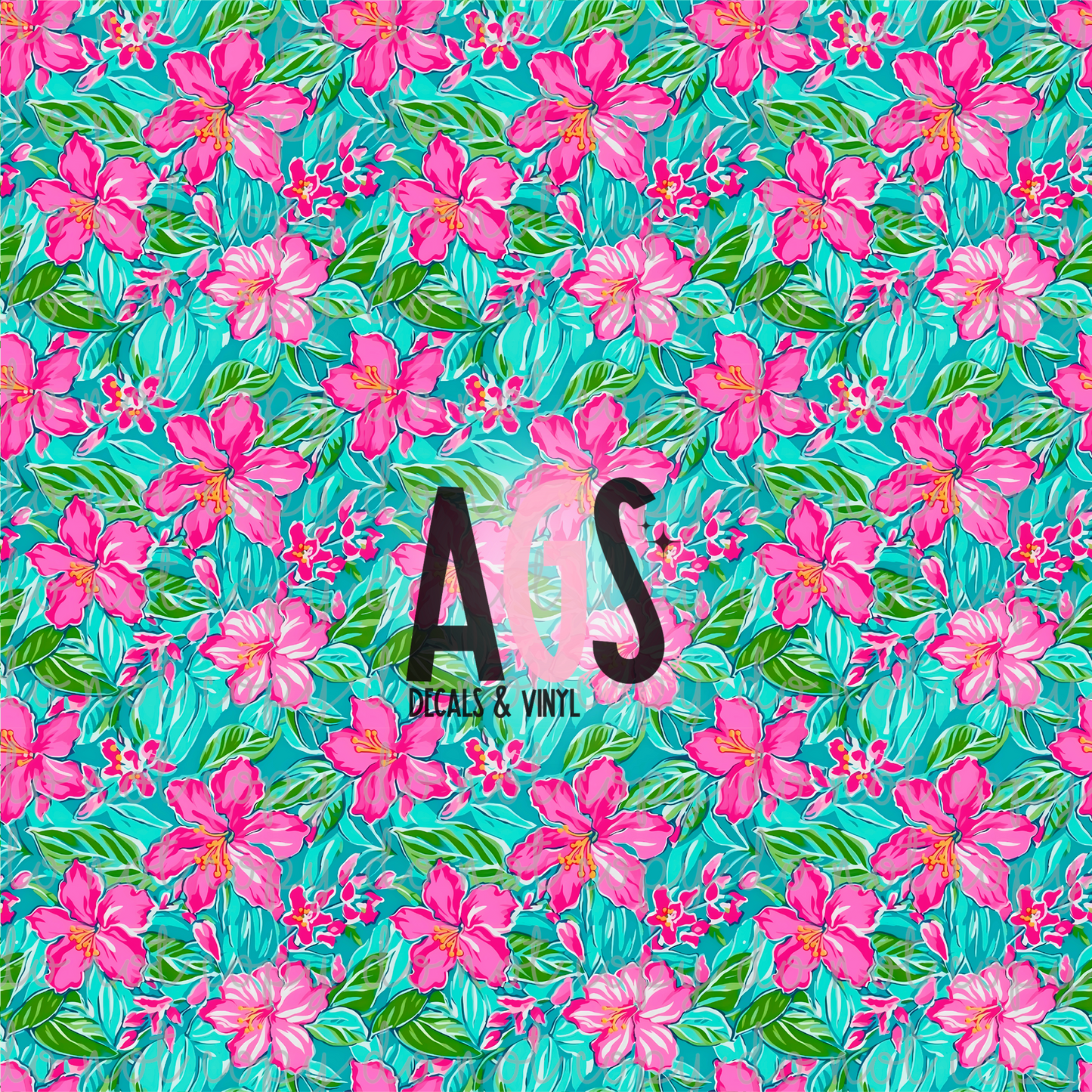 0243 teal & Pink Tropical