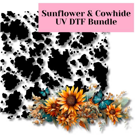 Sunflower Wrap & Cowhide Print UV DTF