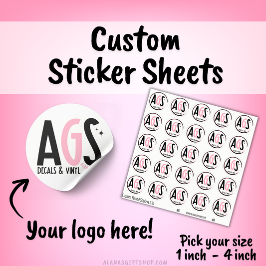 CUSTOM STICKER SHEETS - You upload your image to be printed