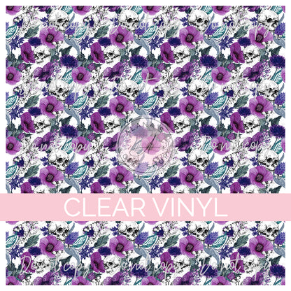 110 Skull Deep Purple Floral