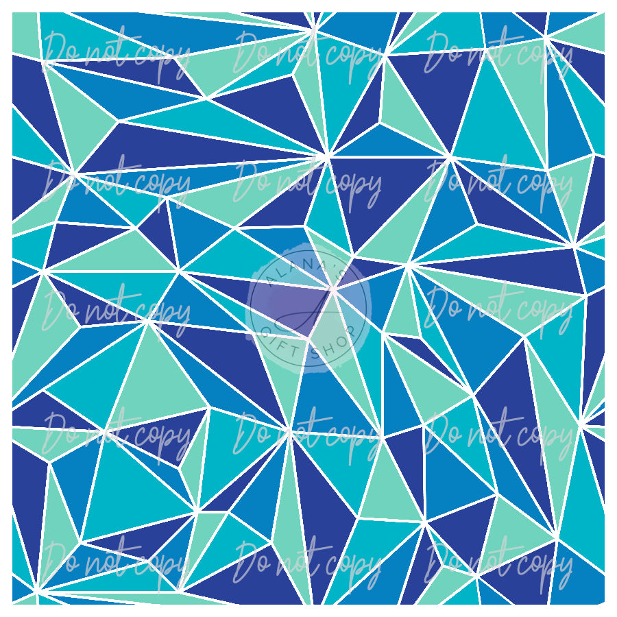 113 Teal and Blue Abstract