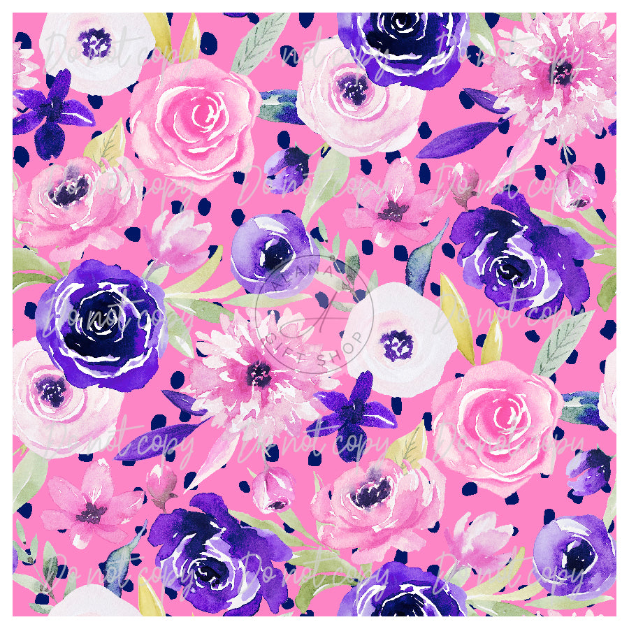 123 Pink Watercolor Floral