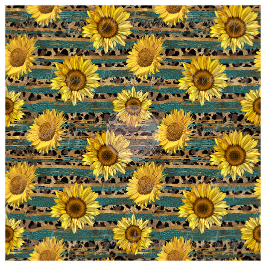 034 Sunflower Teal Leopard
