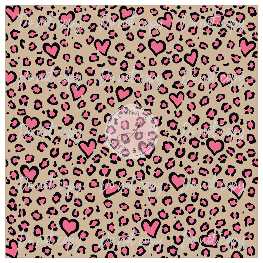182 Pink Heart Leopard