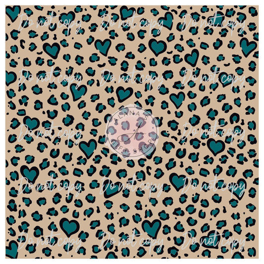 184 Turquoise Heart Leopard