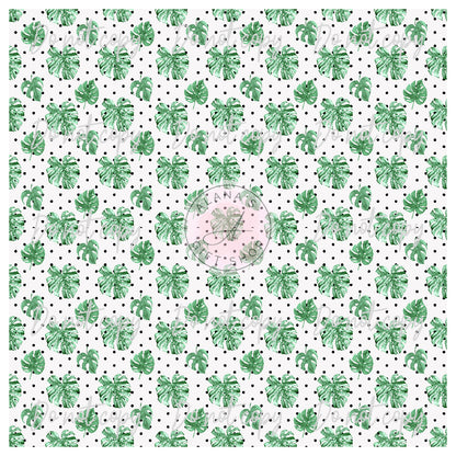 204 Tropical Leaves & Dots