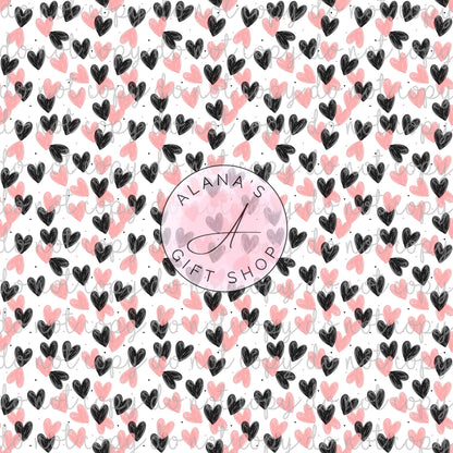 434 Pink And Black Hearts